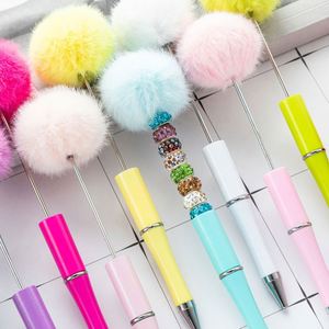 Custom Durable Plastic <b>Fluffy</b> UV Printing <b>Pens</b>-Cute Plush Pom Black Ink Ballpoint for DIY Office School & Promotional Gifts - Product Image 3