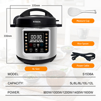 Cuisinière à pression électrique avec 6 protections de sécurité, mijoteuse économe en énergie, libération automatique de la pression, 6 L 6qt, pot antiadhésif