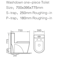 Siège de toilette en céramique de style moderne, cuvette carrée à double chasse, structure monobloc, piège en P et piège en S pour les hôtels.