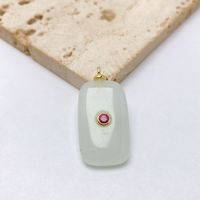 Nouveau pendentif en pierre naturelle, cristal bleu, agate noire, cristal de fraise, ellipse, triangle, carré