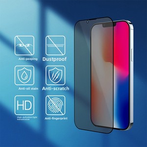 ฟิล์มนิรภัยสำหรับแอปเปิ้ล iPhone 12สีม่วงพิมพ์ลายหน้า<span class=keywords><strong>จอ</strong></span>อลูมิเนียมป้องกันการแอบมองความละเอียดสูง - Product Image 3