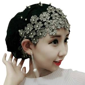 YASEEN Gorro de Oración Islámico para Mujer, Elegante Gorro Musulmán con Encaje Lujoso, Bordado con Pedrería, Ecológico y Transpirable - Product Image 3