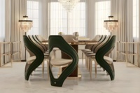 Chaise de salle à manger française moderne de luxe en métal et en acier inoxydable chaise de salle à manger d'intérieur supérieure