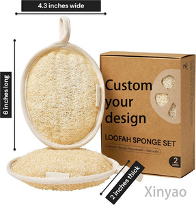 Esponja Exfoliante Natural de Doble Cara, Esponja de Baño de Loofah de Planta 100%, Exfoliante Corporal, Almohadilla de Ducha - Product Image 2