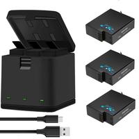 Boîte de rangement de batterie chargeur USB trois ports de charge pour GoPro Hero 12 11 10 9 accessoires de caméra d'action noire