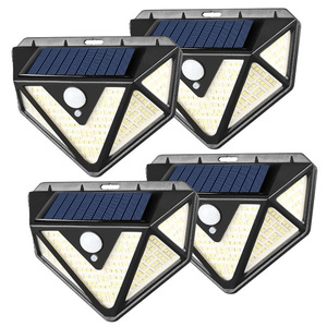 166 LED applique murale solaire éclairage à <span class=keywords><strong>cinq</strong></span> côtés IP65 étanche éclairage de jardin Durable en plastique utilisation extérieure détection du corps humain - Product Image 6