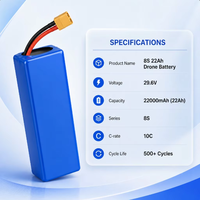 Paket Baterai Lithium-ion Isi Ulang Berdaya Tinggi 8S 29.6V 22Ah 10C untuk Peralatan Udara Industri Pesawat Multi-rotor