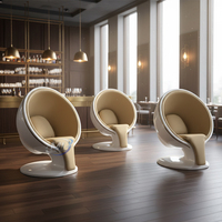 Fauteuil de loisirs en fibre de verre en forme de tasse à café européenne, en cuir PU, pour appartement, hôpital, hôtel, usage extérieur, moderne, minimaliste, durable
