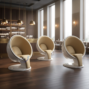 Chaise en fibre de verre en forme de tasse à café pour l'intérieur d'un café, style moderne minimaliste, siège souple en FRP. - Product Image 5