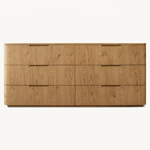 Meubles de chambre à coucher de luxe personnalisés, cadre en bois massif, commodes à 6 tiroirs, armoires - Product Image 5