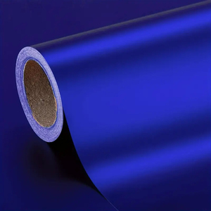 Film Vinyle Adhésif Mat PVC/PET Bleu pour Voiture, Effet Peinture Originale, Sans Bulles, Décalcomanie Intérieure/Extérieure, Film DIY pour Changement de Couleur de Voiture - Product Image 1
