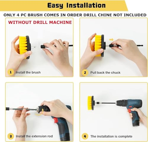 Drill Home Cleaning <b>Brush</b> Attachments Set Scrub Pads Sponge <b>Power</b> Scrubber Cleaning <b>Brush</b> With Extend Long Attachment - Product Image 4