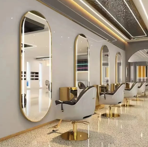 Espejo de Barbería de Lujo de Alta Calidad con Iluminación LED de Tres Colores Ajustables, Muebles Comerciales para Barbería - Product Image 5