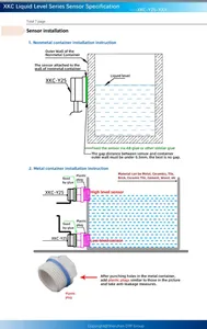 Sensor de nivel de líquido inteligente sin contacto, para monitoreo de nivel de tanque de agua, salida de interruptor de salida múltiple, 2 unidades