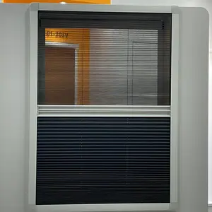 Nuevo diseño, malla plisada sin barrera, sistema de puerta de pantalla plegable, pantalla de mosquitera, ventana, puerta, perfil de aluminio, mosquitera