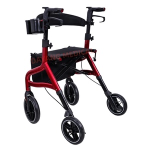 <span class=keywords><strong>Deambulatore</strong></span> Multifunzionale Pieghevole Leggero in Alluminio per Anziani <span class=keywords><strong>con</strong></span> Sedile e Freni Manuali per Disabili - Product Image 3