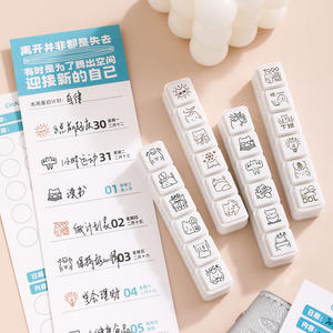 Logo timbre conception personnalisée personnalisé petit mini 6 ligné pré encré auto-encre caoutchouc Journal logo timbre - Product Image 3