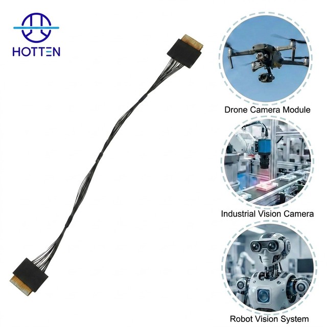 46AWG Coaxial Cable Harness UAV Micro Coaxial Cable Assembly FPC 24Pin/20Pin for Drone Camera Module Robot Vision System