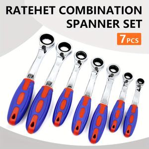 Jeu de clés à cliquet bidirectionnelles de 7 pièces, non électriques, adaptées à la réparation automobile, à la réparation mécanique, à la réparation domestique, etc. - Product Image 6