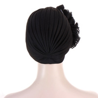 Rayas largas elegantes con decoración de diamantes Sombrero de turbante para mujer Nueva gorra India Sombrero de turbante Islámico