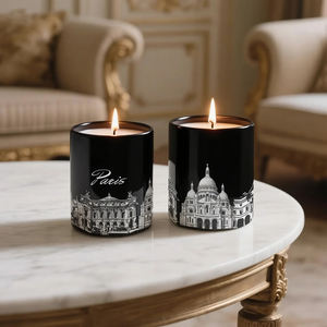 Bougies en céramique blanche élégantes Bougies en céramique de luxe <span class=keywords><strong>avec</strong></span> des motifs historiques de <span class=keywords><strong>Paris</strong></span> <span class=keywords><strong>avec</strong></span> des éléments parisiens pour cadeau - Product Image 4