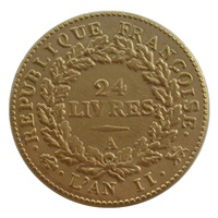 Pièce commémorative de la République française de 1793, 6 livres, style antique, pièce de collection vintage de la République révolutionnaire française