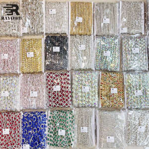 Trimming on <strong>Roll</strong> for Bridal Applique Wedding Belt Wholesale Price Starry Crystal Fringe Trim by the Yard Cup Chain Rhinestone - Product Image 4