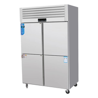 Congélateur vertical en acier inoxydable commercial pour la cuisine des restaurants, stockage des aliments