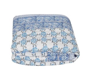 Edredón estampado a mano Khatri Rose Blue Hand Block Edredón impreso para uso doméstico y hotelero - Product Image 4