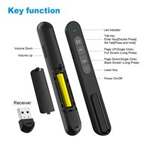 Diapositive Advancer Hyperlien Contrôle du volume Présentation Clicker 2.4GHz USB PowerPoint Clicker Présentation Télécommande Pointeur
