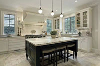 VERMONHOUZZ Kabinet Dapur Modern Dua Warna Tanpa Gagang Berbagai Gaya Set Kabinet Dapur Modular Lengkap