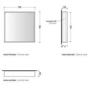 Flaminia App 70 specchio a LED con luce moderna illuminazione dello specchio del bagno - Product Image 4