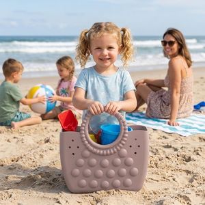 HGD Cute Patterned Handle Kids Beach Bag EVA Waterproof <b>Handbag</b> Lightweight <b>Toddler</b> Handheld Tote for Girls - Product Image 3