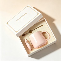 Boîte cadeau en papier rigide avec couvercle et base, logo personnalisé, emballage en deux parties avec insert pour tasse, parfum, ensemble cosmétique