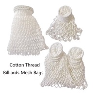 Sac de rangement en filet pour accessoires de billard/snooker, 6 pièces, en coton blanc, avec poches en maille et design ajouré, durable, haut de gamme et classique
