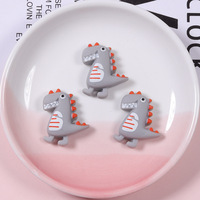 Breloques en résine plates personnalisables en forme d'animaux de dessin animé mignons et kawaii, dinosaures, pour accessoires capillaires