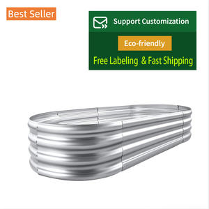 4*2*1 ft 2 Gegalvaniseerde verhoogde moestuinbak kit plantenbakken buiten ovale grote metalen verhoogde moestuinbakken voor groenten - Product Image 1