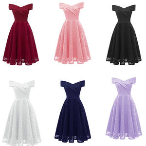 Robe mi-longue élégante, couleur unie, épaules dénudées, tenue de soirée, printemps été - Product Image 2