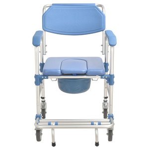Wei Yikang Wheeled <b>Commode</b> Chair 4 Inch Wheels With Brakes <b>Portable</b> Toilet Chair For Seniors Home Use - Product Image 1