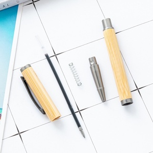 Stylo à bille en bois <span class=keywords><strong>de</strong></span> <span class=keywords><strong>bambou</strong></span> avec capuchon personnalisé, logo personnalisé, cadeau publicitaire pour hôtel, bureau, étudiant, 1,0 mm - Product Image 4