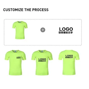 Özel maraton t shirt % 100% polyester kumaş yuvarlak boyun hızlı kuru t-shirt logo ile özel logo baskılı