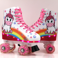 Patins à roulettes à LED Jun Ran JR-875E à quatre roues, 54*32mm, pour l'extérieur, de haute qualité, pour enfants, roulements ABEC-7, matériau PU