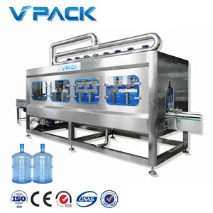 300-1200BPH Línea de producción automática de agua mineral de 20L/Empaquetadora DE AGUA DE 18.9L/Equipo DE AGUA DE 5 galones/hecho profesional