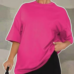 Camisetas Extra Grandes de Algodón para Mujer 2025, Manga Corta, Cuello Redondo, Estilo Vintage Lavado, Básicas, Holgadas, Casuales, Transpirables para Verano - Product Image 2