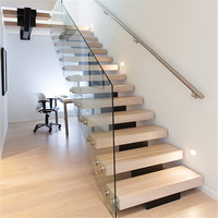 Escalier moderne en métal à poutres carrées pour villa intérieure, conception personnalisée, escalier résidentiel en métal