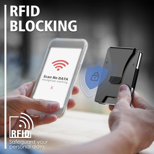 <b>Men</b>’s Slim Metal <b>Wallet</b> with Money Clip Aluminum Alloy Card Holder Custom Logo - Product Image 6