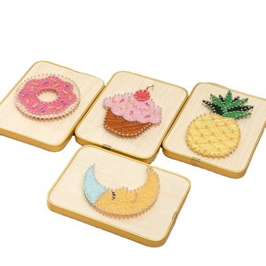 Giocattoli educativi animali creativi all'ingrosso artigianato in legno fai da te bambini String Art - Product Image 1