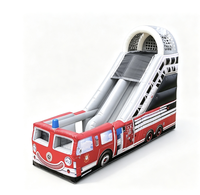 Toboggan gonflable en forme de camion de pompiers, toboggan gonflable sec en PVC pour enfants, idéal pour la location de fêtes et les parcs d'attractions
