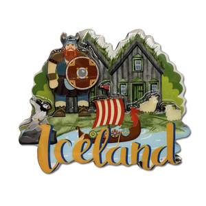 Logotipo personalizado Reykjavik Imán de nevera MDF Madera <span class=keywords><strong>Islandia</strong></span> Souvenirs Imán de nevera - Product Image 3