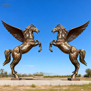 Maßgefertigte Große Bronze Springpferd-Statue Moderne Außengarten-Dekoration Metall-Kunstwerk Tier-Pferdeskulptur - Product Image 4